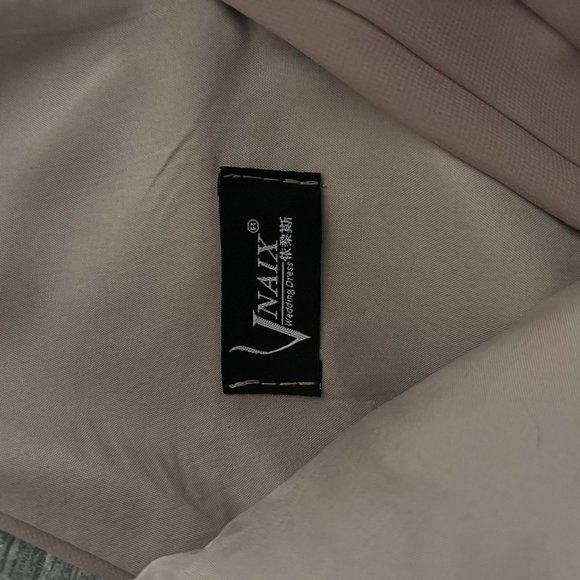 A-Line Halter Taupe Bridesmaid Dresses - Beige - Picture 2 of 2